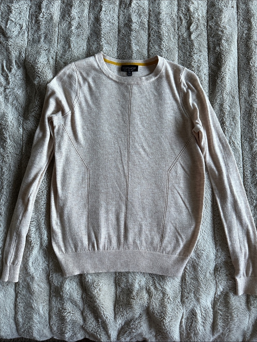 Topshop Women's Crewneck Sweater in Light Taupe